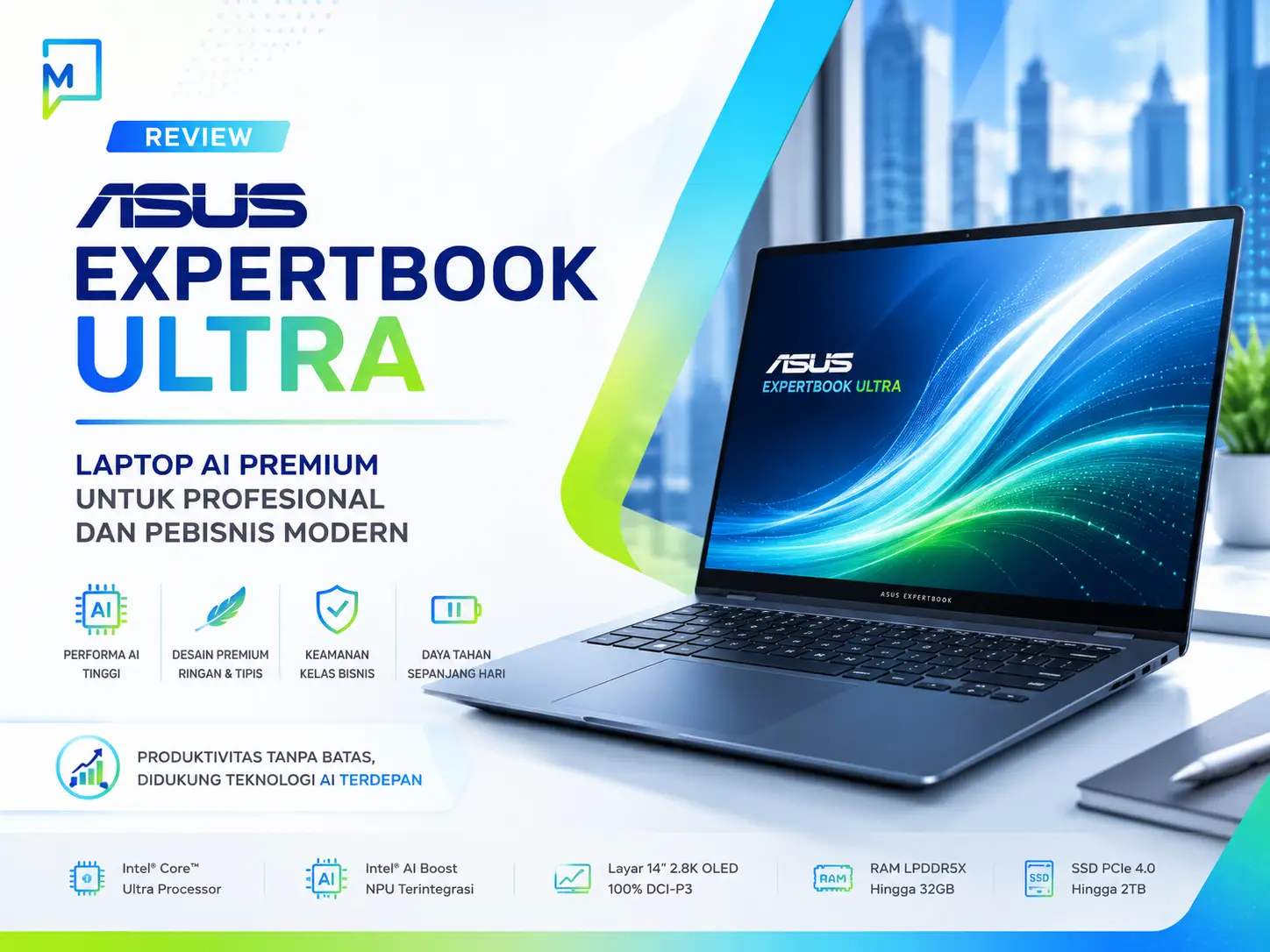 Review ASUS ExpertBook Ultra Laptop AI Bisnis Premium